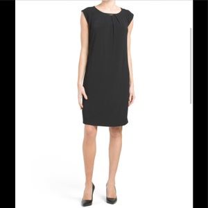 Tahari Black Sheath Dress with Metal Hardware NWOT
